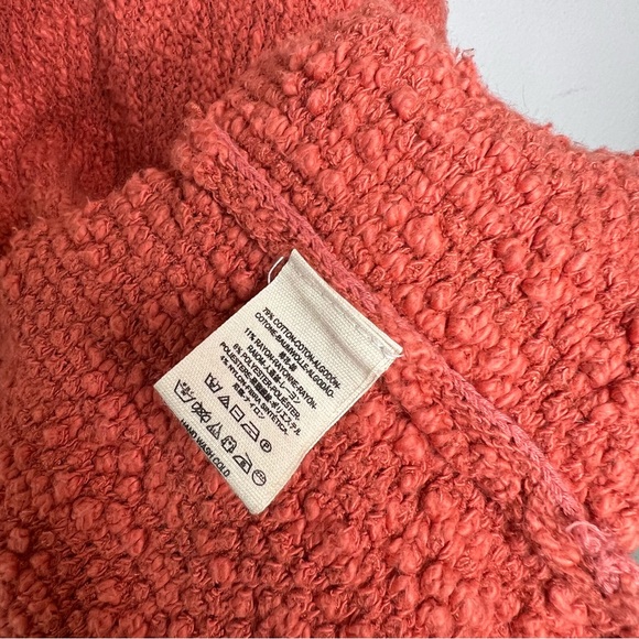 Free People Big Easy Cown Neck Pullover Coral Pink Sweater Boho Beach Lounge - L - Picture 3 of 9